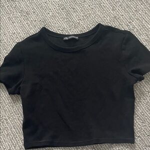 Zara Classic Black Crop Top